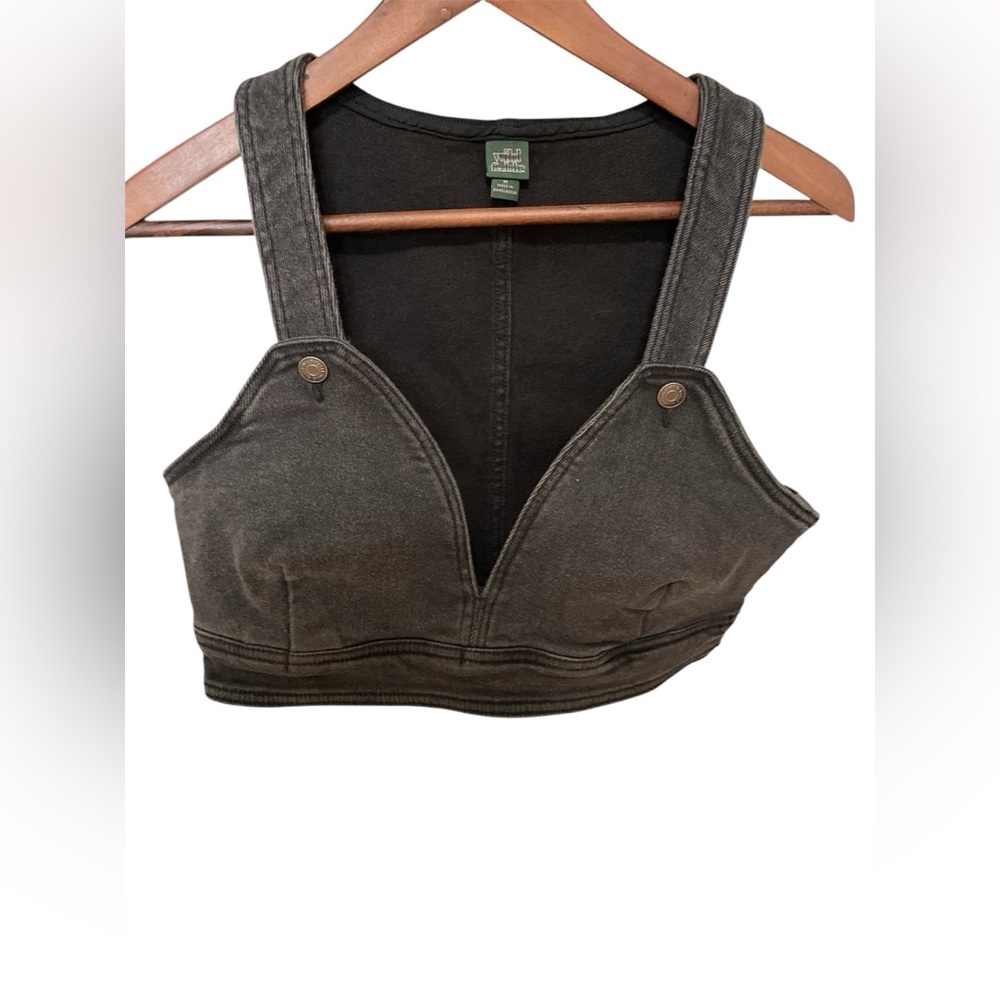 Wild Fable Dark Gray Denim Crop Top